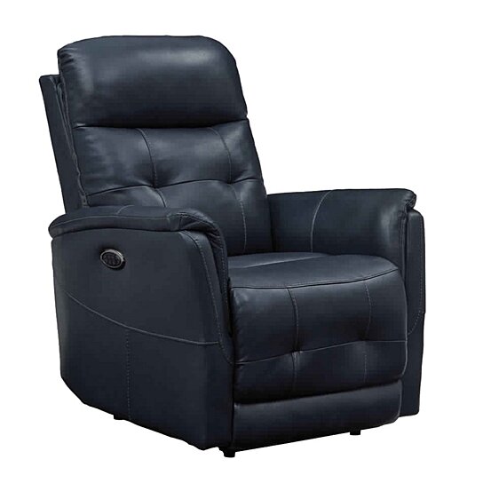 Saltoro Sherpi Faux Leather Upholstered Wooden Recliner with Swi